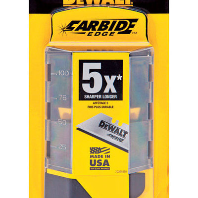 DeWalt Carbide Edge Steel Heavy Duty Utility Blade 2-1/2 in. L 50 pc