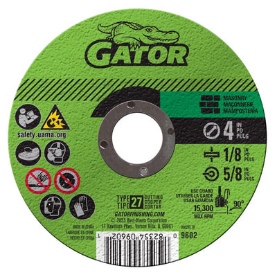 Gator 4 in. D X 5/8 in. Masonry Grinding Wheel