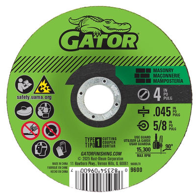 Gator 4 in. D X 5/8 in. Aluminum Oxide Masonry Cut-Off Blade