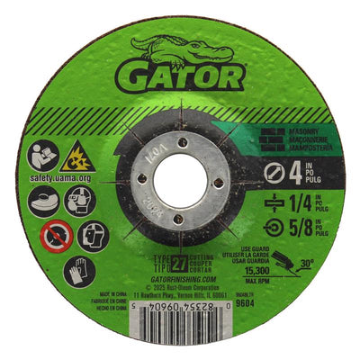 Gator 4 in. D X 5/8 in. Masonry Grinding Wheel