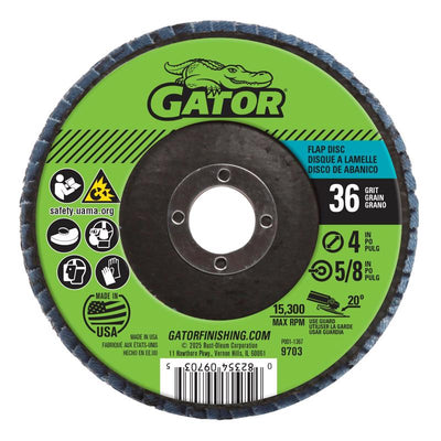 Gator 4 in. D X 5/8 in. Aluminum Oxide Flap Disc 36 Grit