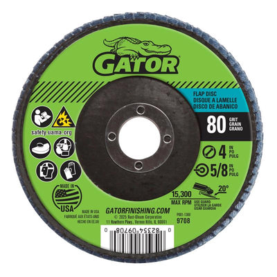 Gator 4 in. D X 5/8 in. Aluminum Oxide Flap Disc 80 Grit