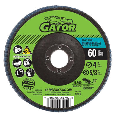 Gator 4 in. D X 5/8 in. Aluminum Oxide Flap Disc 60 Grit