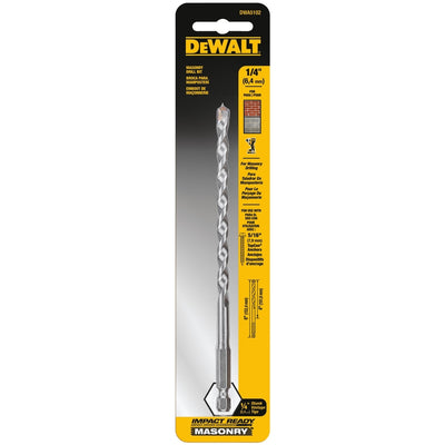 DeWalt 1/4 in. X 6 in. L Carbide Tipped Impact Ready Drill Bit Hex Shank 1 pc