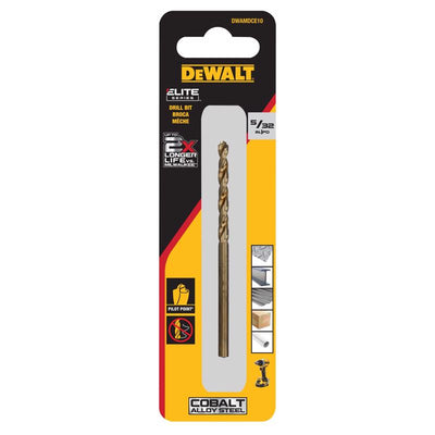 DeWalt 5/32 in. X 3.1 in. L Cobalt Steel Split Point Drill Bit Round Shank