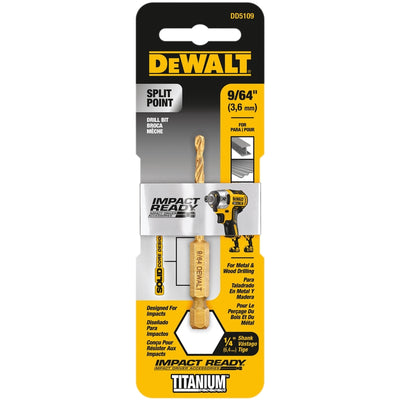 DeWalt Impact Ready 9/64 in. X 2-45/64 in. L High Speed Steel Drill Bit Quick-Change Hex Shank