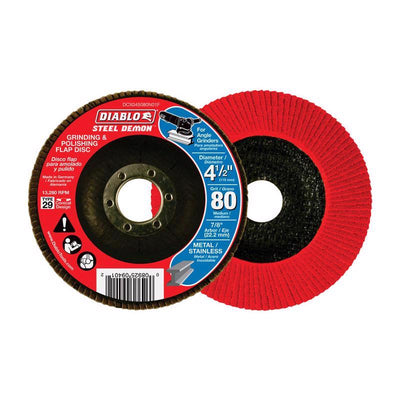 Diablo Steel Demon 4-1/2 in. D X 7/8 in. Zirconia Flap Disc 80 Grit