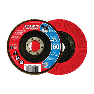 Diablo Steel Demon 4-1/2 in. D X 7/8 in. Zirconia Flap Disc 60 Grit
