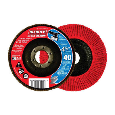 Diablo Steel Demon 4-1/2 in. D X 7/8 in. Zirconia Flap Disc 40 Grit