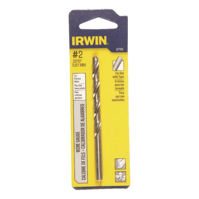 Irwin #2 X 3-7/8 in. L High Speed Steel Wire Gauge Bit Straight Shank