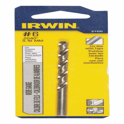 Irwin #6 X 3-3/4 in. L High Speed Steel Wire Gauge Bit Straight Shank
