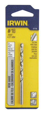 Irwin #18 X 3-1/4 in. L High Speed Steel Wire Gauge Bit Straight Shank
