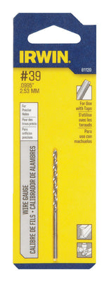 Irwin #39 X 1-3/8 in. L High Speed Steel Jobber Length Wire Gauge Bit Straight Shank