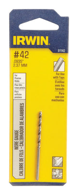 Irwin #42 X 2-1/4 in. L High Speed Steel Wire Gauge Bit Straight Shank