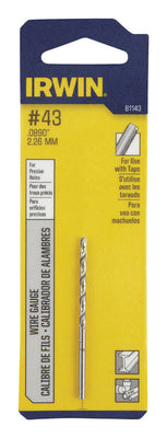 Irwin #43 X 2-1/4 in. L High Speed Steel Wire Gauge Bit Straight Shank