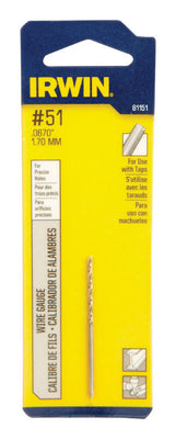 Irwin 51 X 2 in. L High Speed Steel Wire Gauge Bit Straight Shank