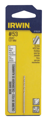 Irwin #53 X 1-7/8 in. L High Speed Steel Jobber Length Wire Gauge Bit Straight Shank