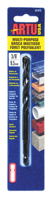 ARTU 3/8 in. X 5-1/4 in. L Tungsten Carbide Tipped Drill Bit Quick-Change Hex Shank