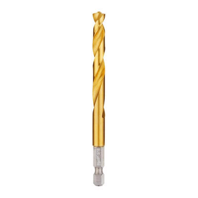 Milwaukee Shockwave 5/16 in. X 4.37 in. L Titanium Red Helix Drill Bit Hex Shank