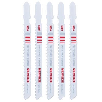 Milwaukee 4 in. Bi-Metal T-Shank Non-ferrous metal cutting Jig Saw Blade 8 TPI 5 pk