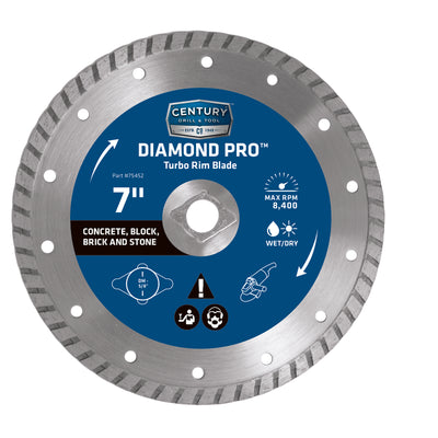 Century Drill & Tool Diamond Pro 7 in. D X 5/8 in. Diamond Turbo Rim Saw Blade
