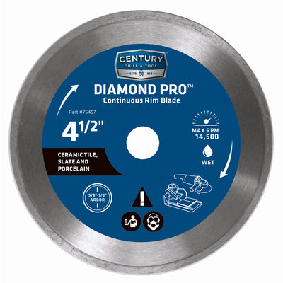 Century Drill & Tool Diamond Pro 4-1/2 in. D X 7/8 in. Continuous Rim Circular Saw Blade