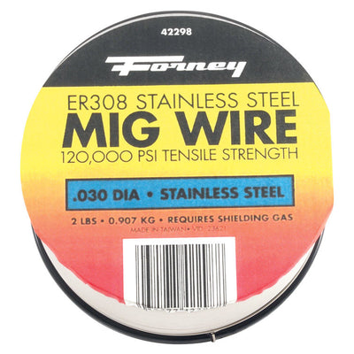 Forney 0.03 in. Stainless Steel MIG Welding Wire 120000 psi 2 lb