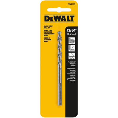 DeWalt Black & Gold 13/64 in. X 3.62 in. L Black Oxide Drill Bit Round Shank