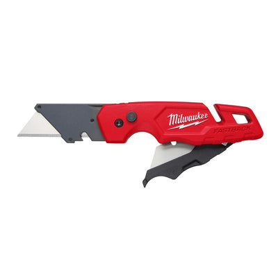 Milwaukee Fastback 6-3/4 in. Press and Flip Folding Utility Knife Red
