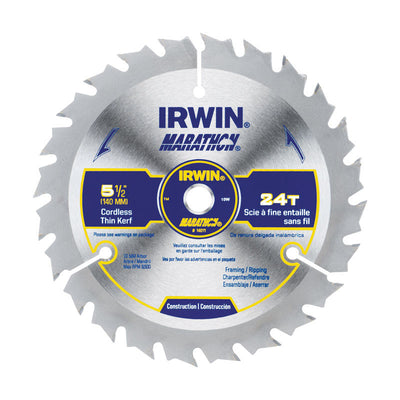 Irwin Marathon 5-1/2 in. D X 10 mm Carbide Circular Saw Blade 24 teeth