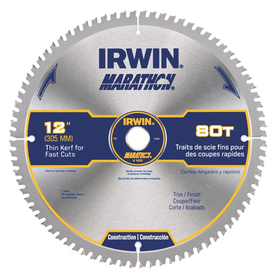 Irwin Marathon 12 in. D X 1 in. Carbide Circular Saw Blade 80 teeth