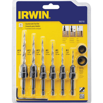 Irwin Multi Size D Steel Wood Countersink 8 pc