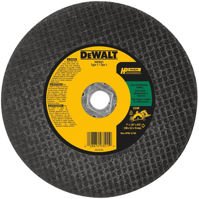 DeWalt High Performance 7 in. D X 5/8 in. Silicon Carbide Masonry Cutting Wheel