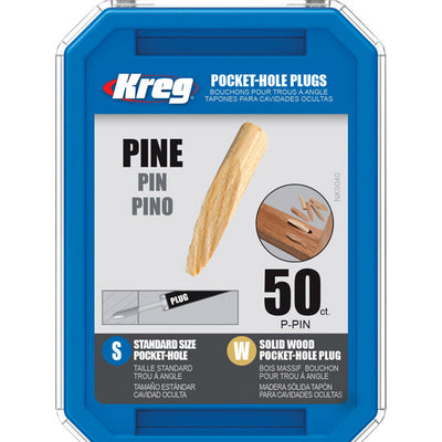 Kreg Round Pine Pocket-Hole Plug 0.375 in. D X 1.875 in. L 50 pk Brown