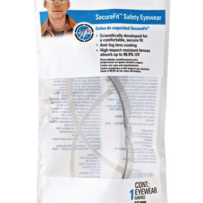 3M SecureFit Anti-Fog Safety Glasses Clear Lens Clear Frame