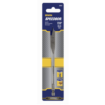 Irwin Speedbor 7/16 in. X 6 in. L Carbon Steel Wood Boring Bit Hex Shank