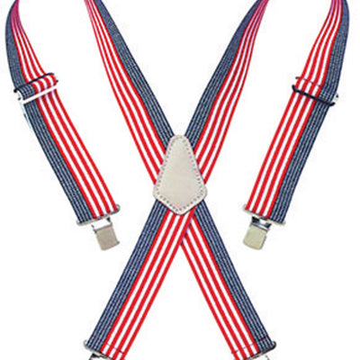 CLC 4.25 in. L X 2 in. W Nylon Suspenders Blue/Red/White 1 pair