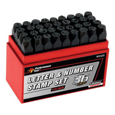 Performance Tool 1/4 in. Letter and Number Stamp Set 36 pk
