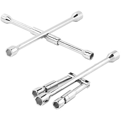 Performance Tool 6 Point Metric and SAE 4-Way Folding Lug Wrench 7 in. L