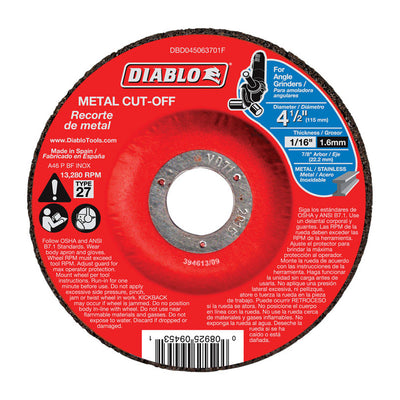 Diablo 4-1/2 in. D X 7/8 in. Aluminum Oxide Metal Cut-Off Disc