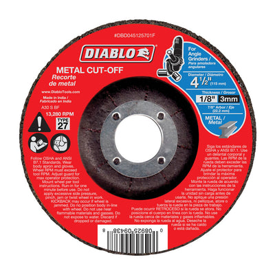 Diablo 4-1/2 in. D X 7/8 in. Aluminum Oxide Metal Cut-Off Disc
