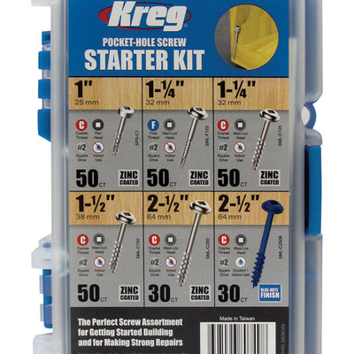 Kreg No. 2 X Assorted in. L Square Coarse Pocket-Hole Screw Kit 260 pk
