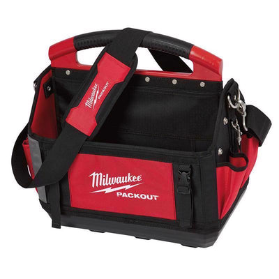 Milwaukee Packout Ballistic Polyester 15" Tool Tote 31 pocket Black/Red