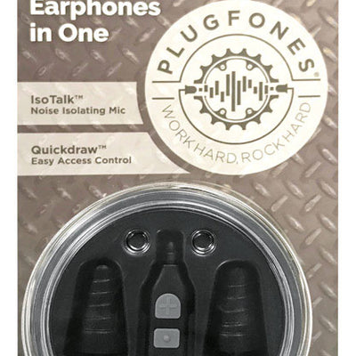 Plugfones Guardian Plus 29 dB Nylon/Silicone/Soft Foam 3.5 MM Jack Earplugs/Earphones w/Mic Black 1