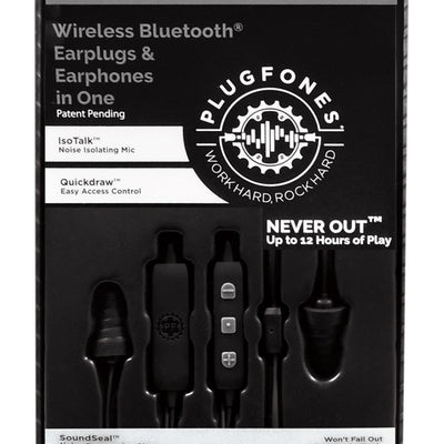 Plugfones Liberate 2.0 29 dB Nylon/Silicone/Soft Foam Bluetooth Earplugs/Earphones w/Mic Black 1 pai