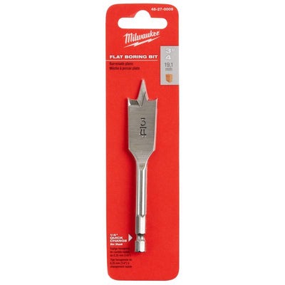 Milwaukee 4.5 in. L Carbon Steel Flat Boring Bit Hex Shank 1 pk 48-27-0009
