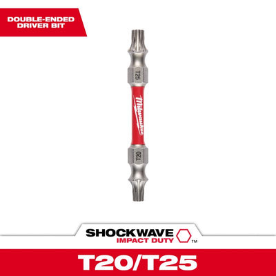 Milwaukee Shockwave Torx T20/T25 X 2-3/8 in. L Impact Double-Ended Power Bit Steel