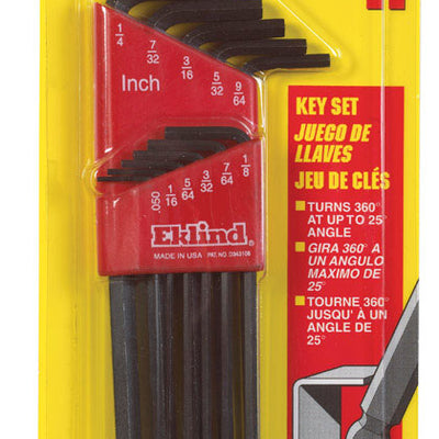 Eklind Ball-Hex-L SAE Long Arm Ball End Hex L-Key Set 11 pc