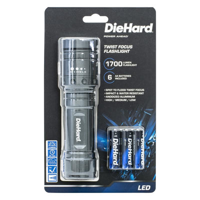 Dorcy DieHard 1700 lm Gray LED Flashlight AA Battery