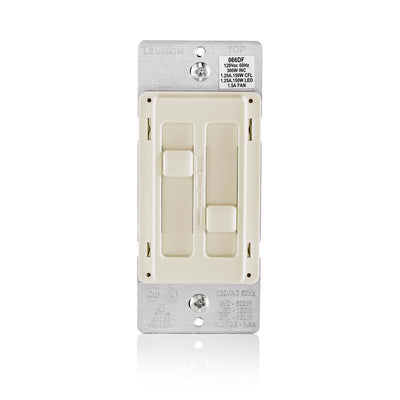 Leviton Decora SureSlide Light Almond Fan/LED Dimmer Slide Switch
